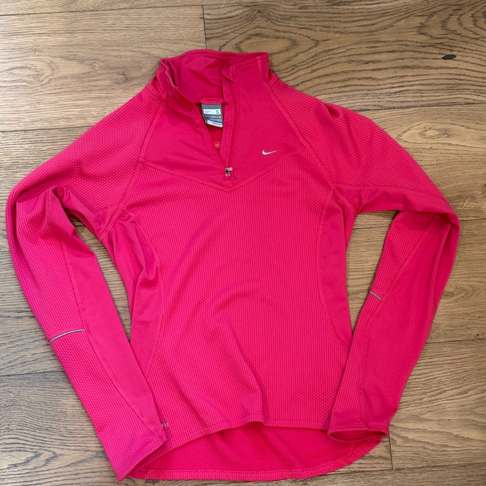 Nike Women's Hot Pink Quarter-Zip Athletic Pullover